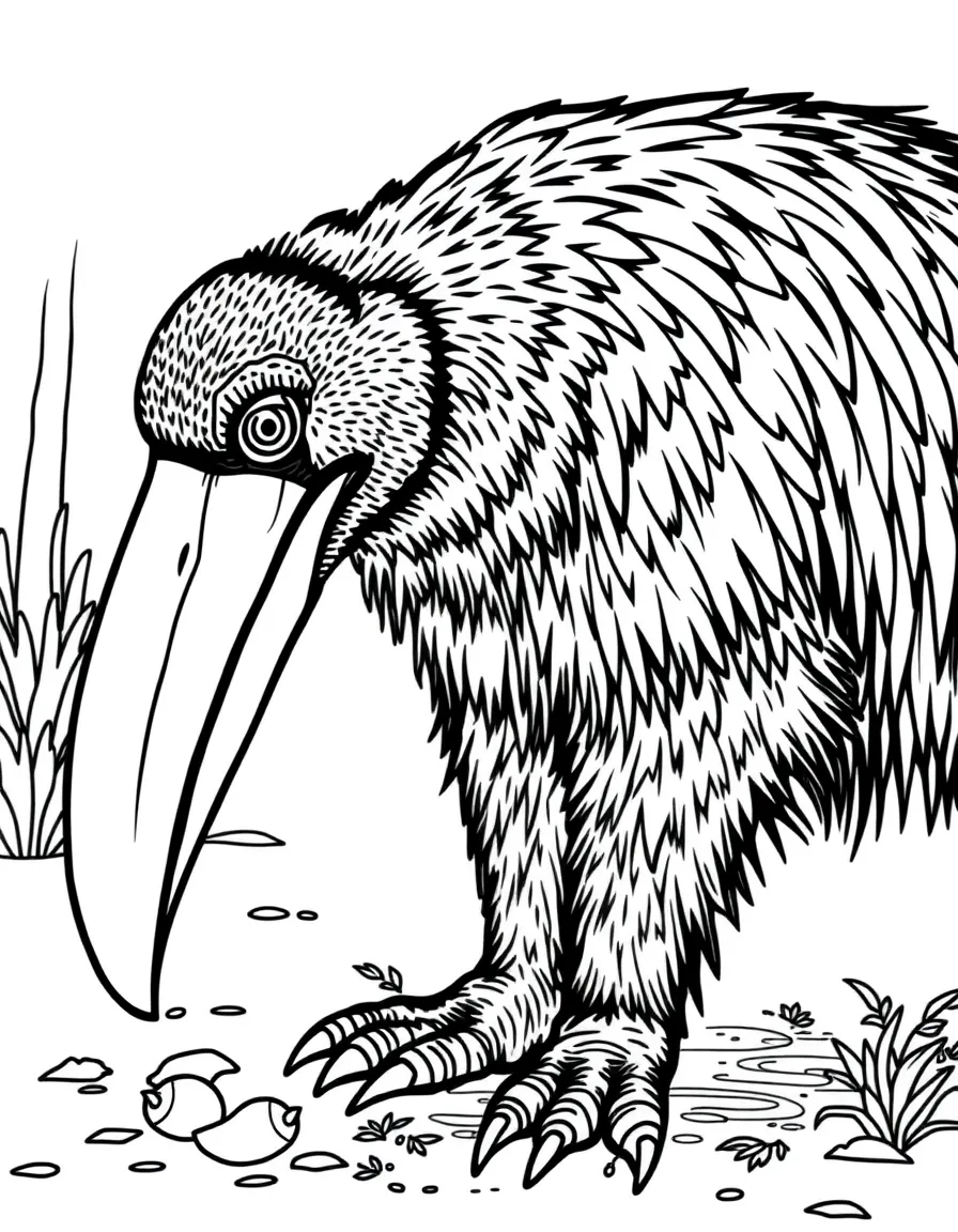 A giant anteater sniffing the ground for food  