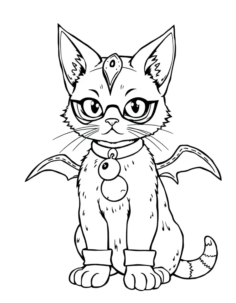 A cat-eared magical defender with bell accessories