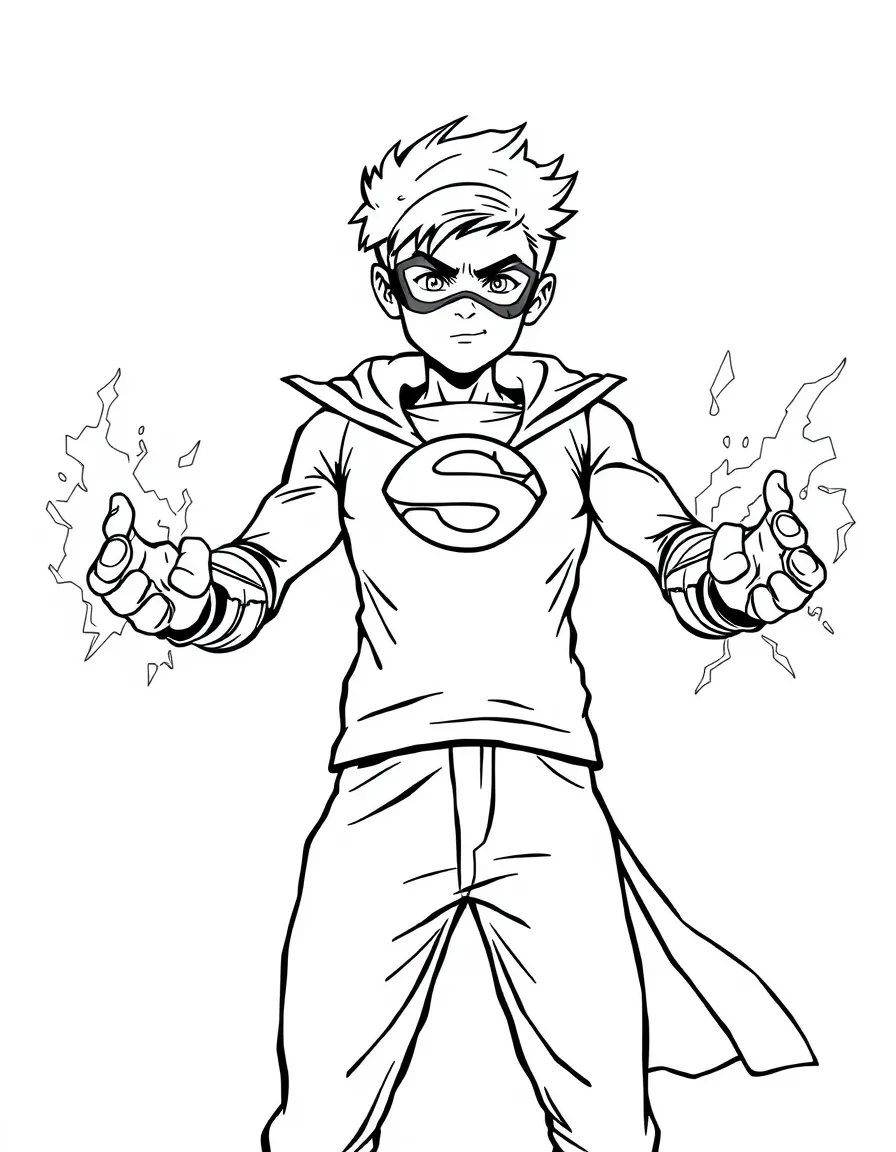 A super-powered teen with energy emanating from hands