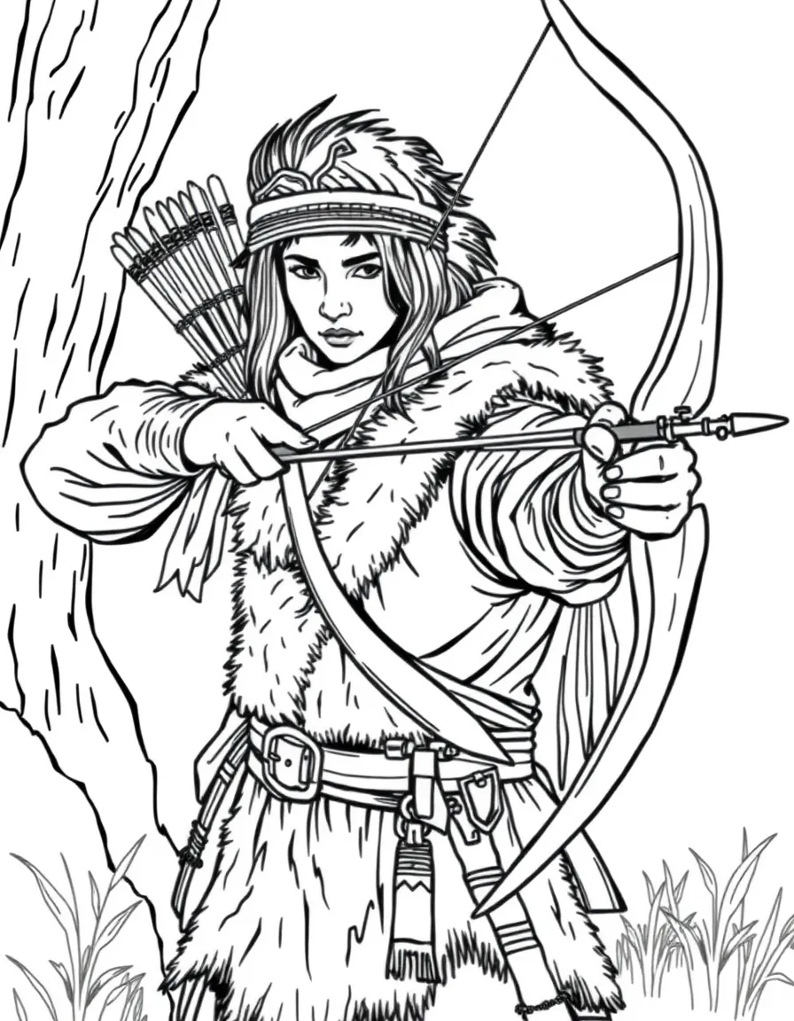 A nomadic archer with composite bow and fur-lined clothes