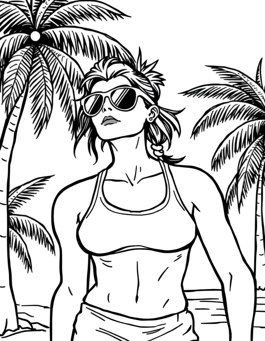A summer beach volleyball player with sunglasses and sports gear