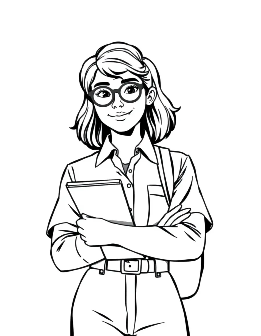 A studious class representative with clipboard and perfect uniform