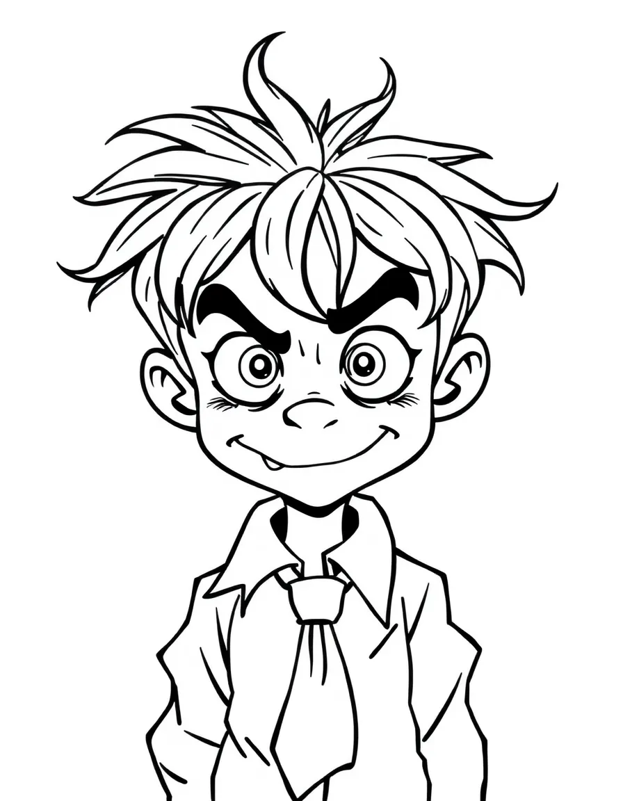 A mischievous troublemaker with messy hair and loosened tie