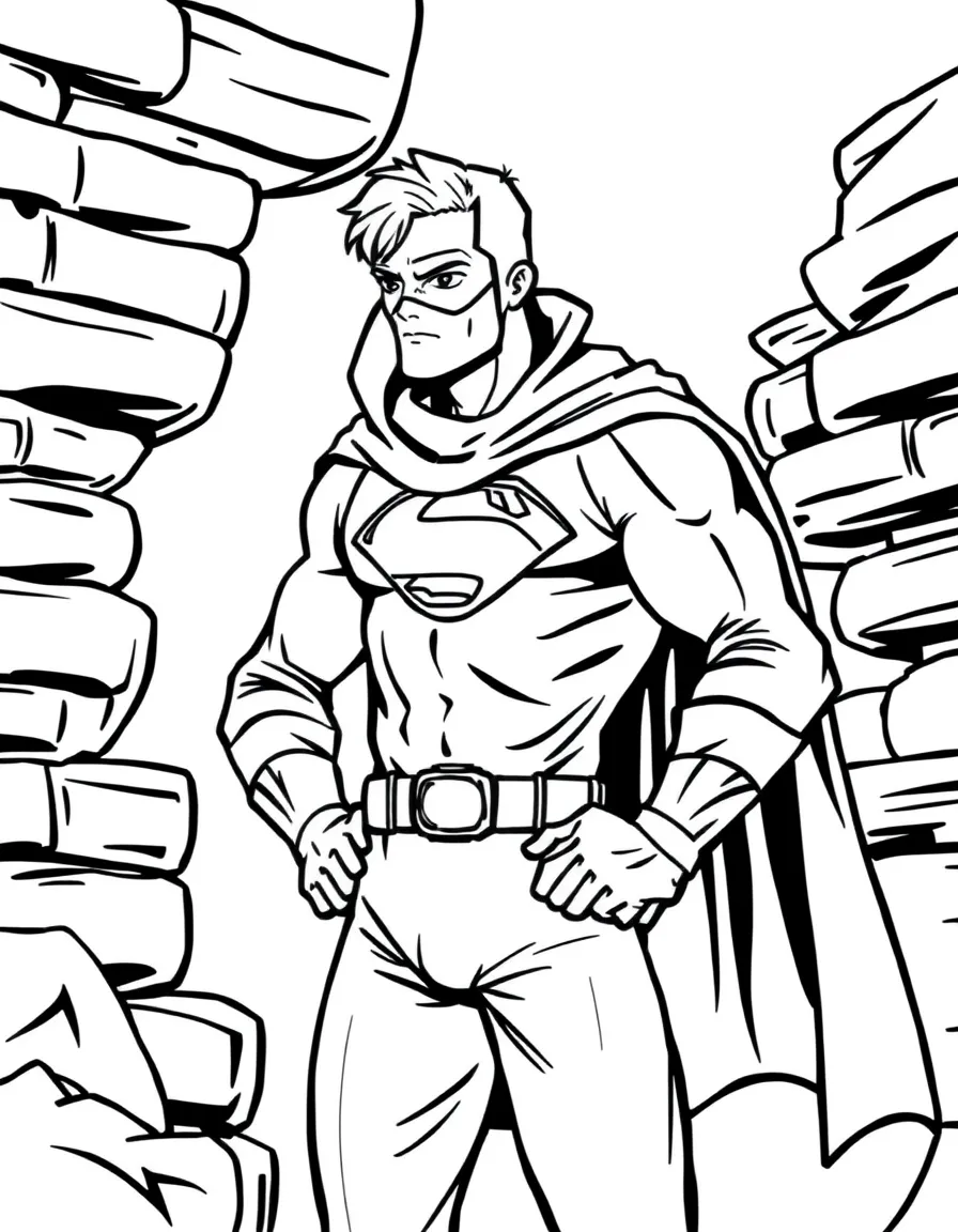 A superhero changing from civilian clothes to costume