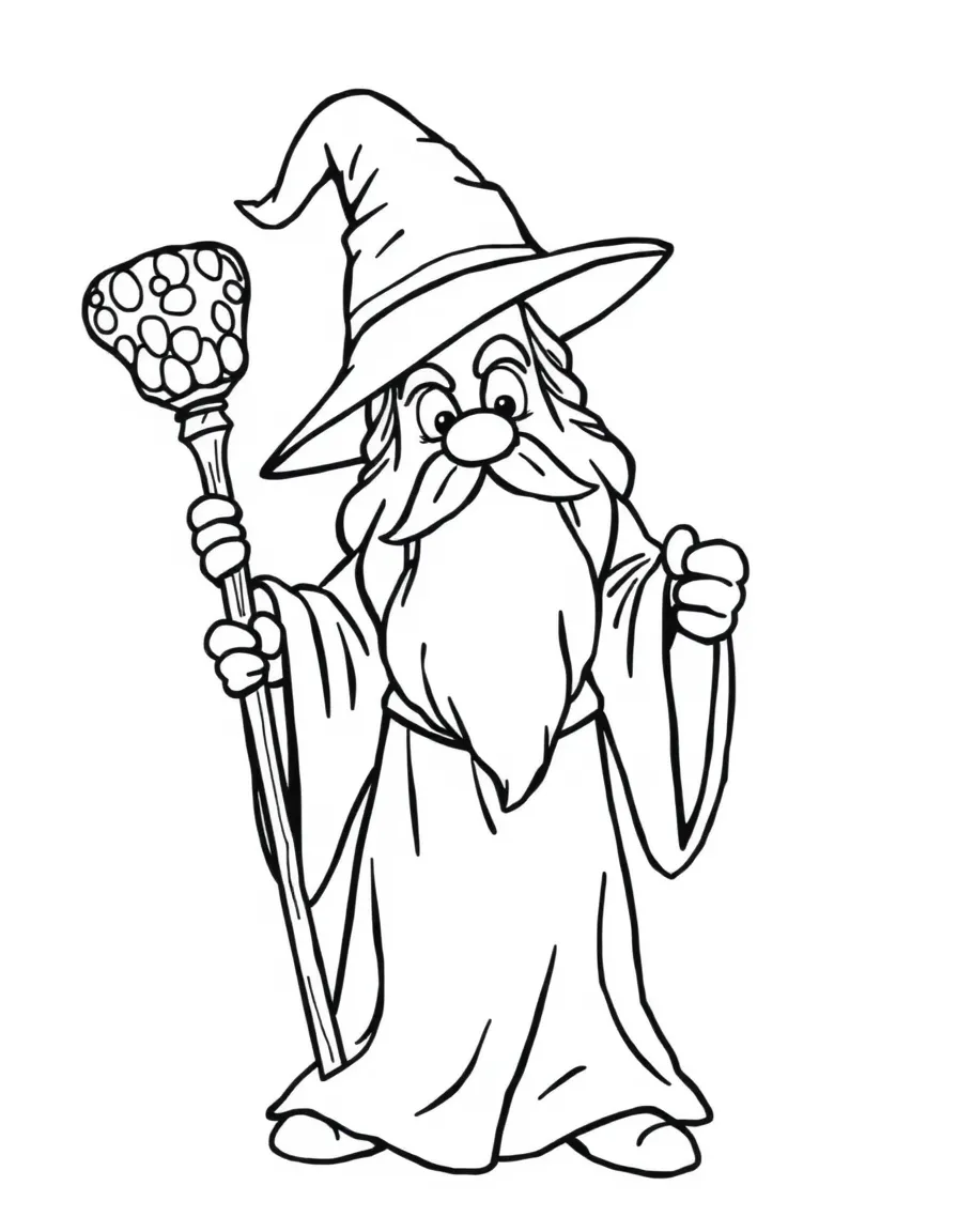A chocolate wizard with cocoa-colored robes and truffle staff