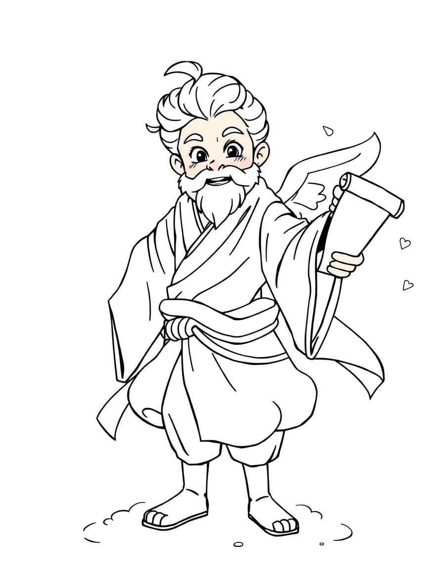 An air monk with cloud-like clothes and wind scrolls
