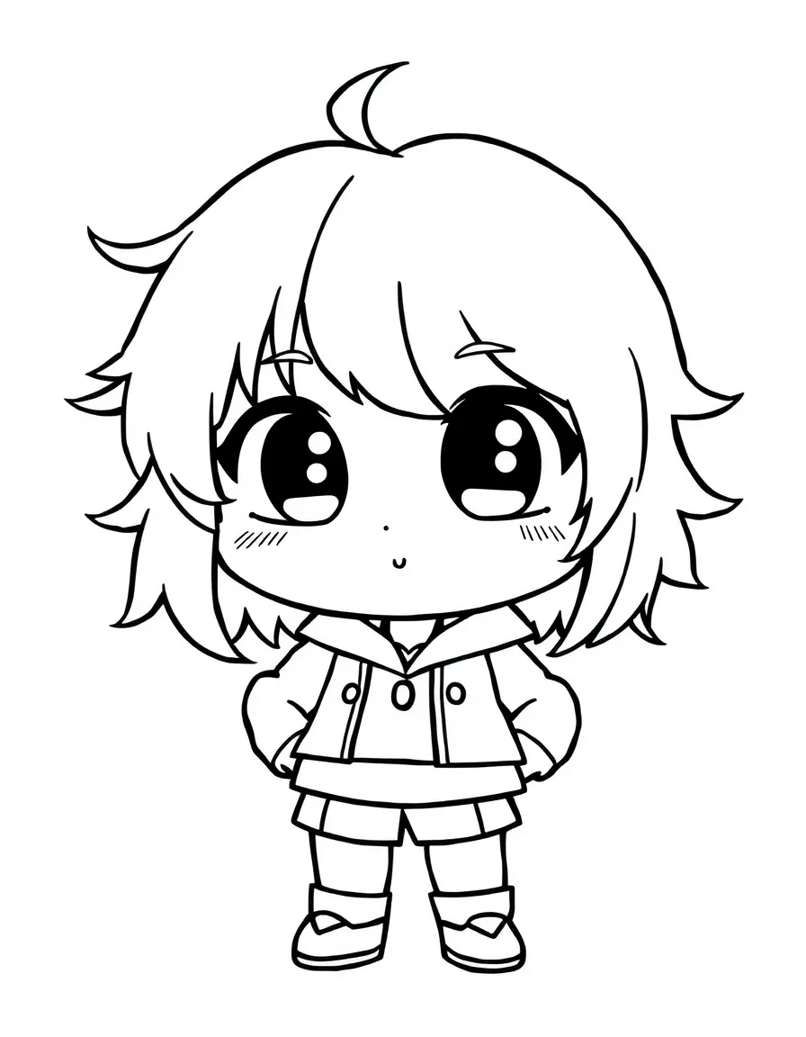 A chibi character with exaggerated proportions
