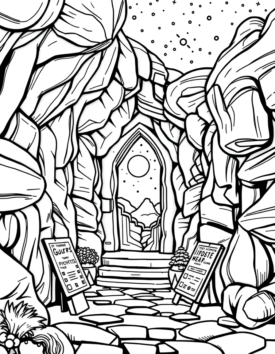 A dimension-hopping tour guide with portal brochures