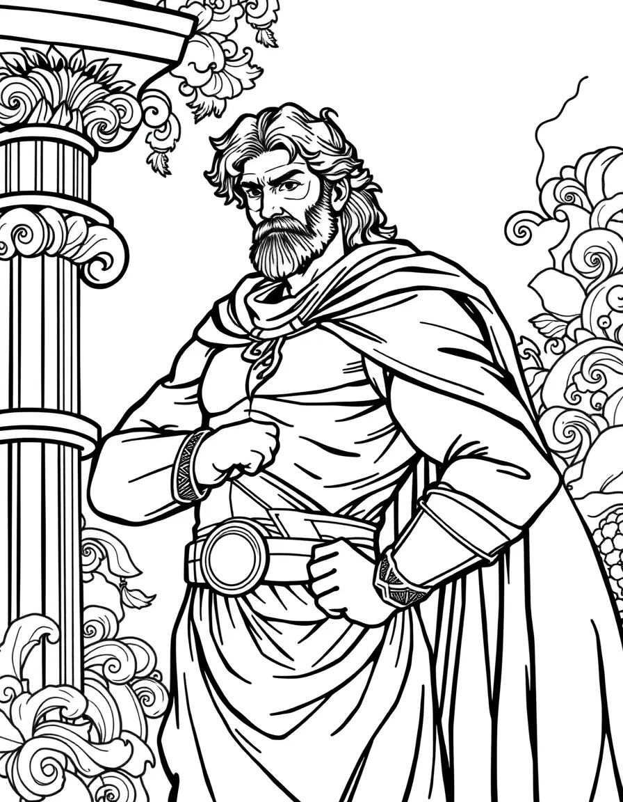 A Renaissance superhero with classical art motifs and cape