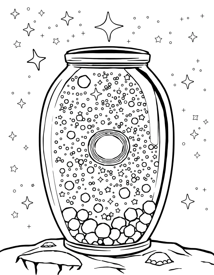 A star collector with constellation map and galaxy jar