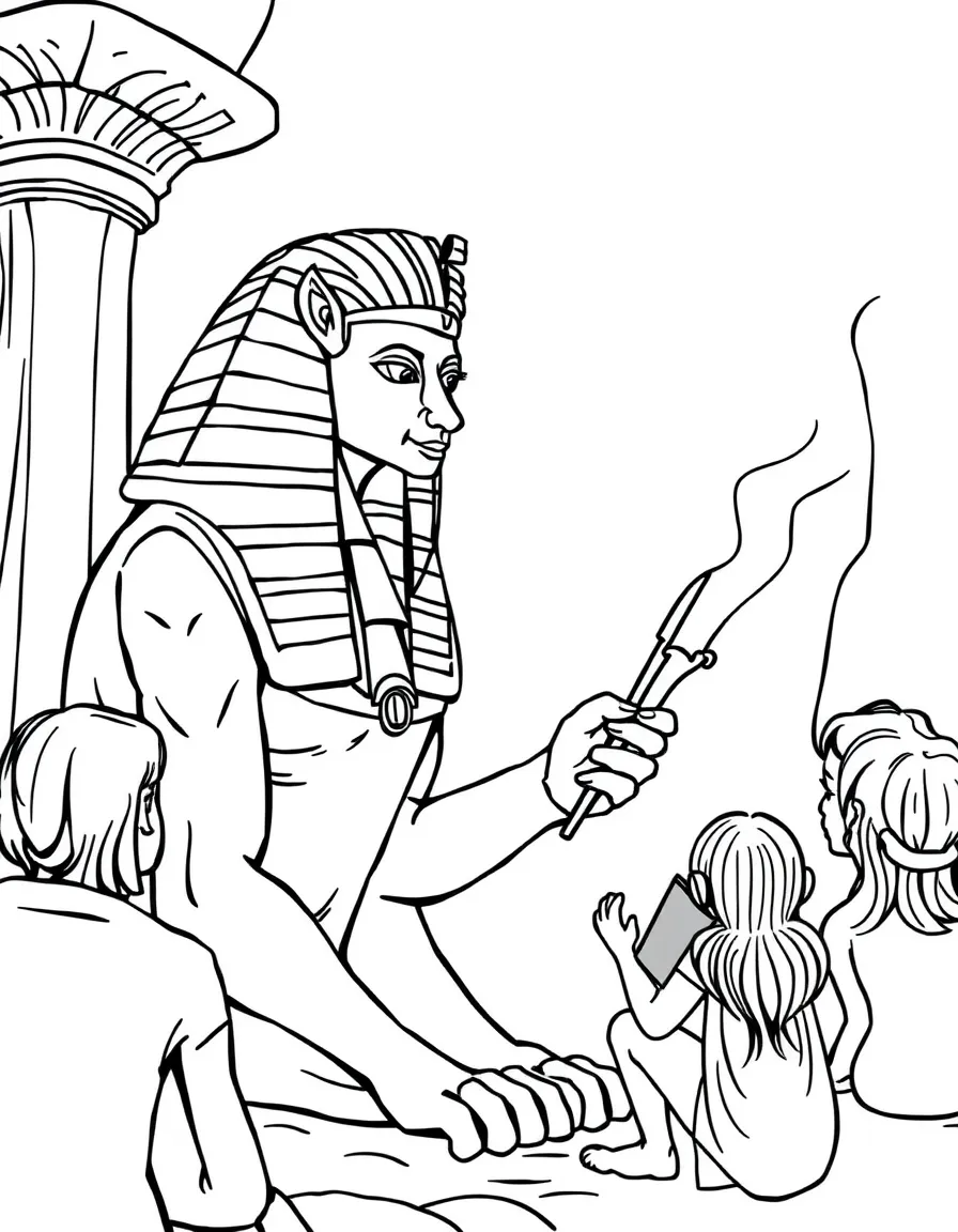 A sphinx teacher posing riddles to students