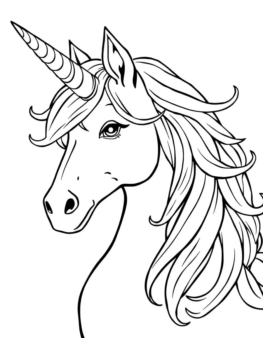 A unicorn-human with spiraled horn and flowing mane