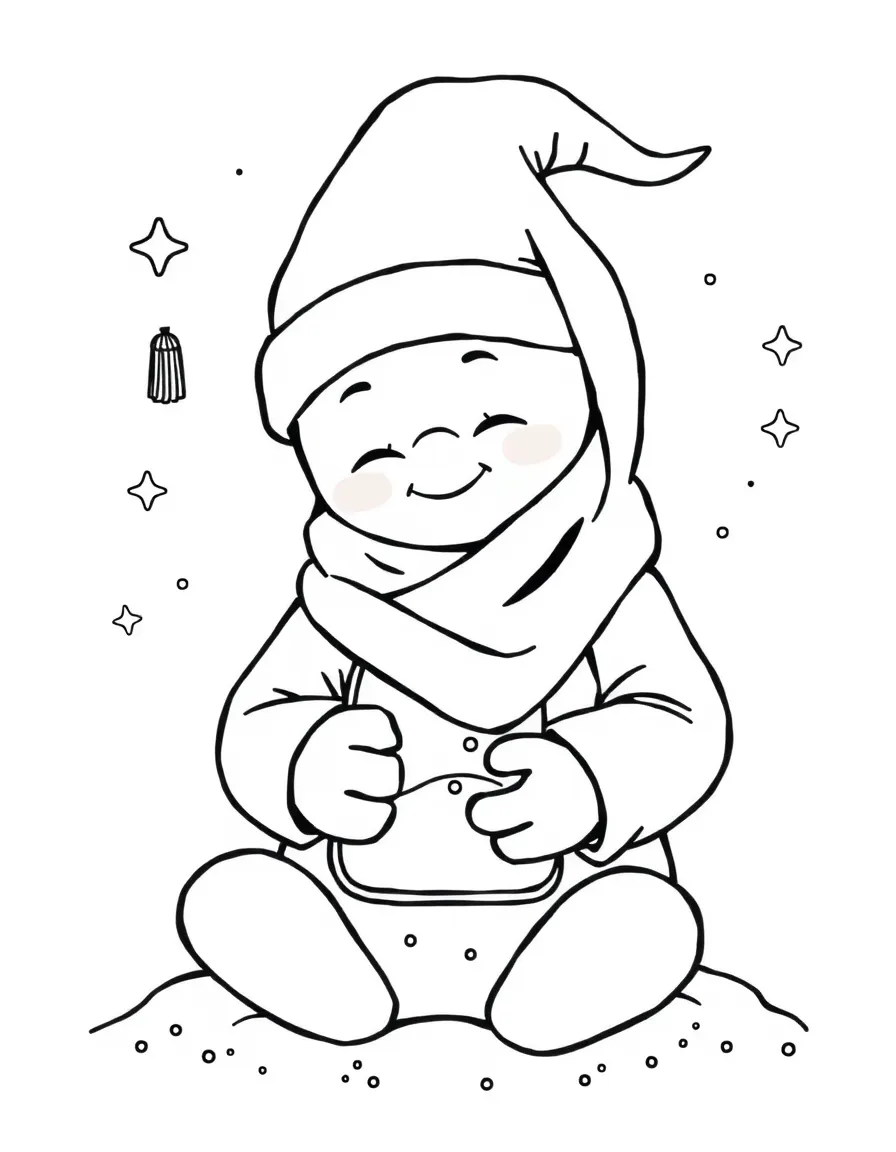 A sandman with dream sand pouches and sleeping cap