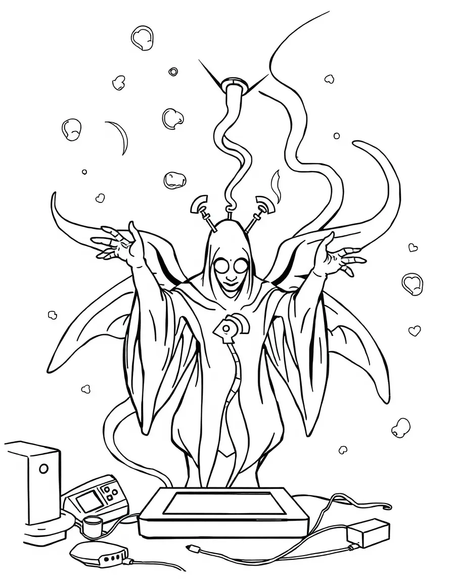 A wifi spirit manifesting through electronic devices