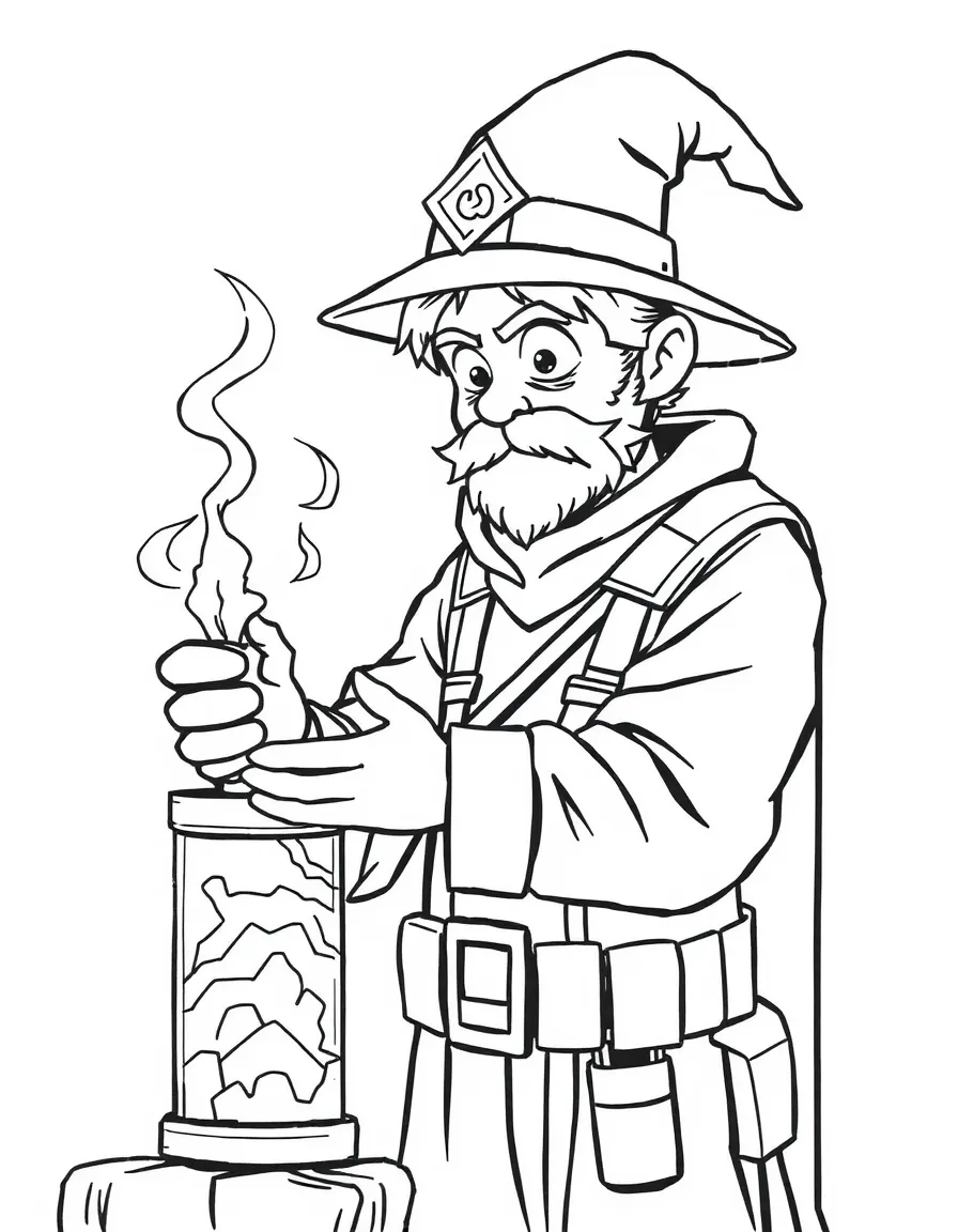 A spell battery engineer storing magic for later use