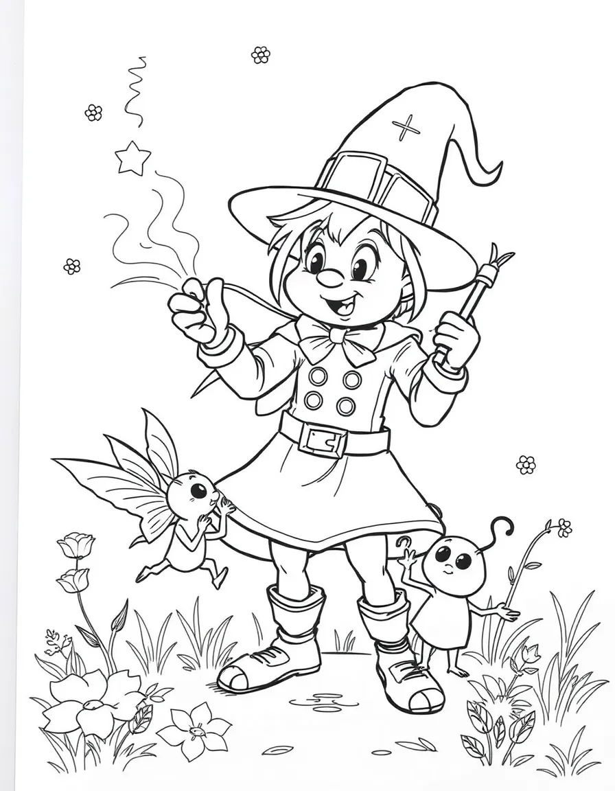 A magical pest controller capturing mischievous sprites