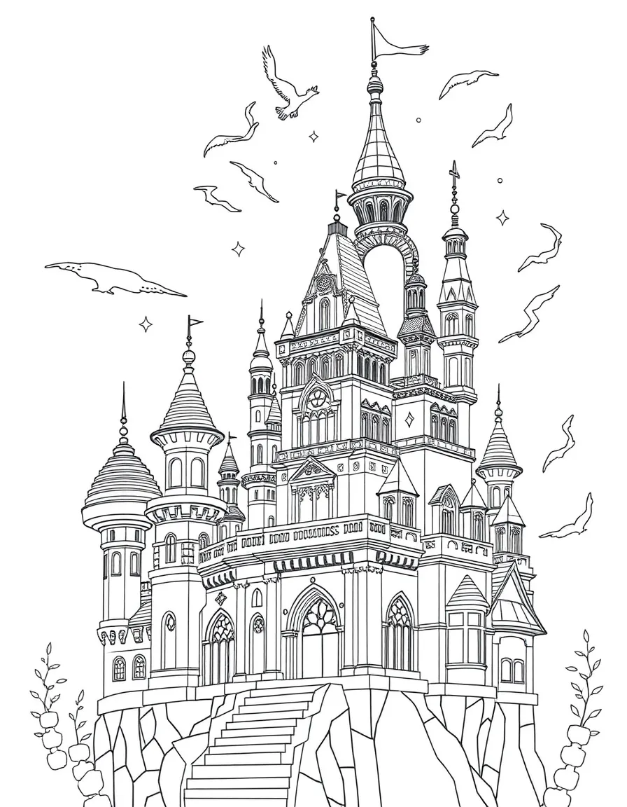 A magical architect designing buildings with impossible features