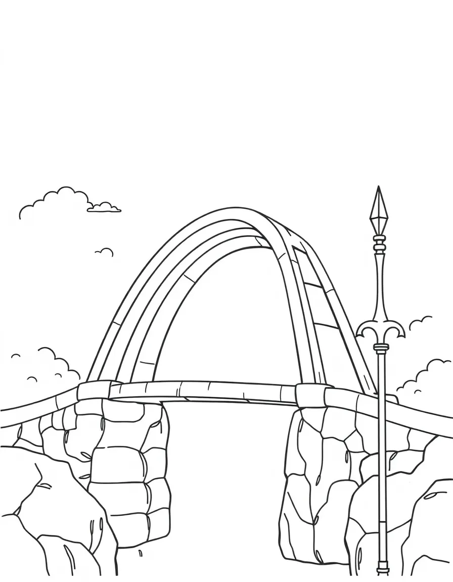 A rainbow bridge builder with spectrum tools and prism staff