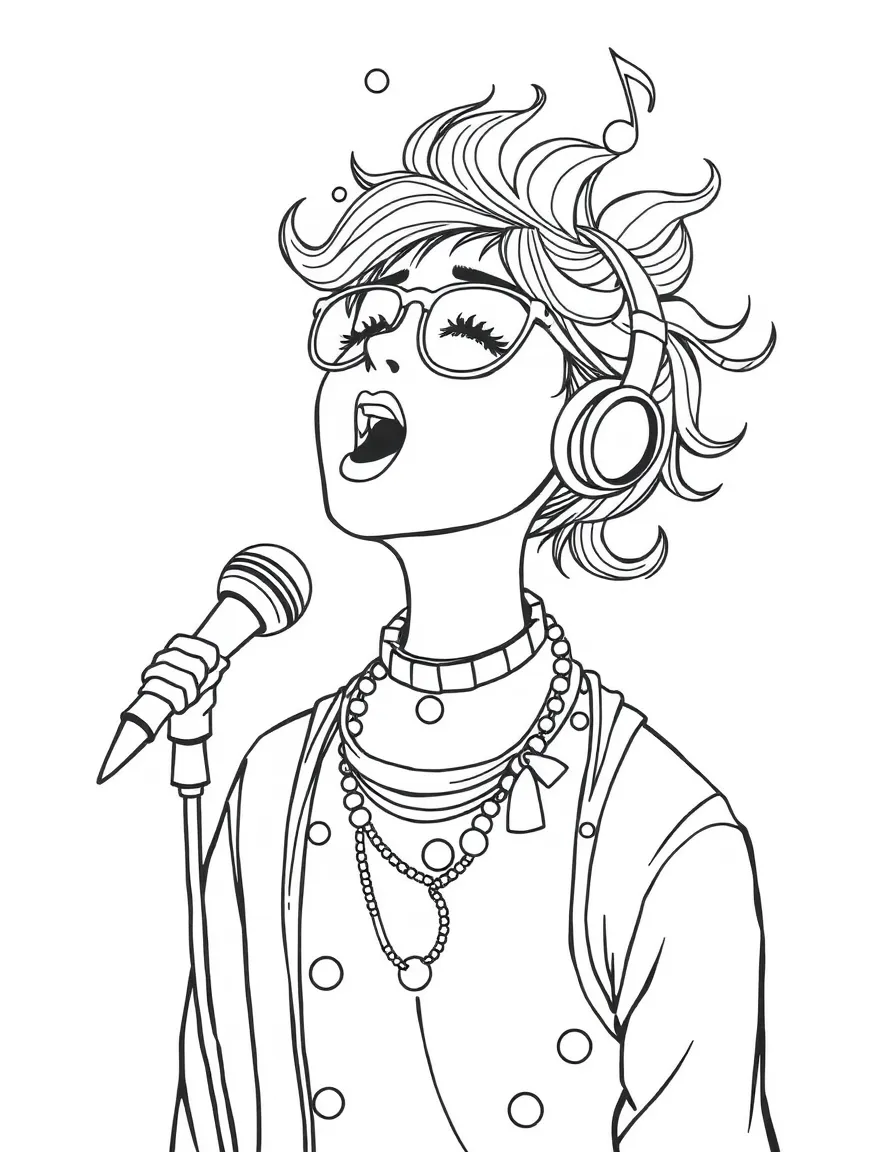 A vocal enchanter with musical note accessories