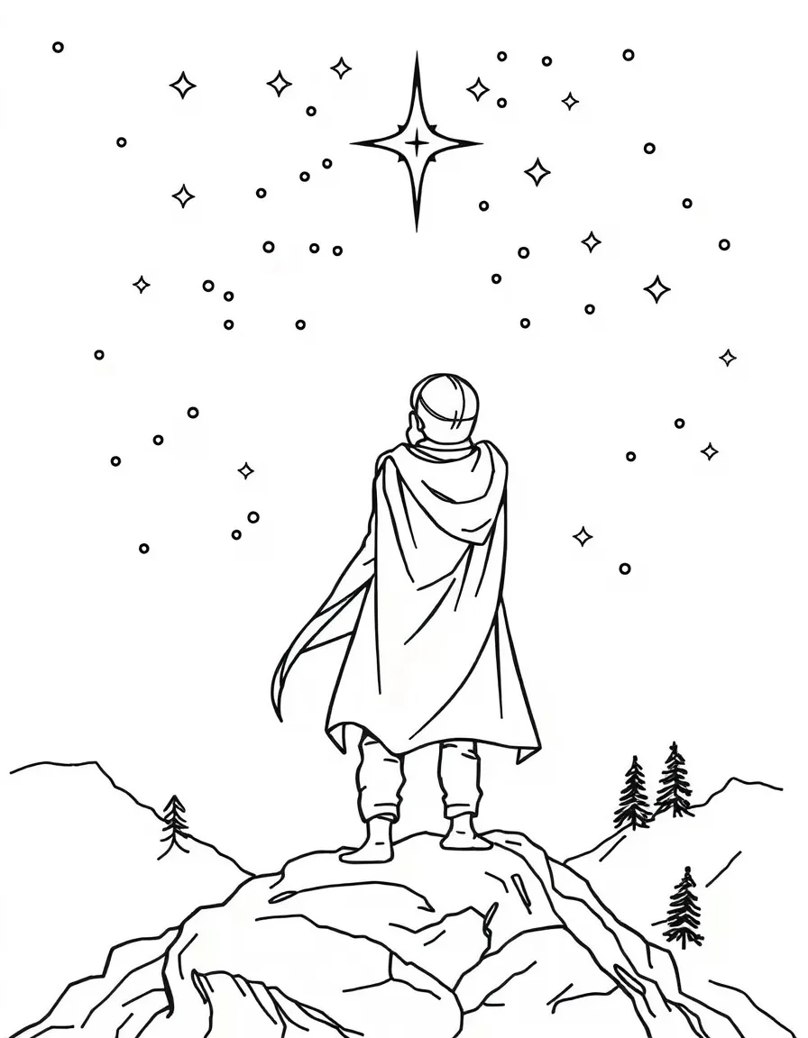 A north star navigator guiding lost travelers