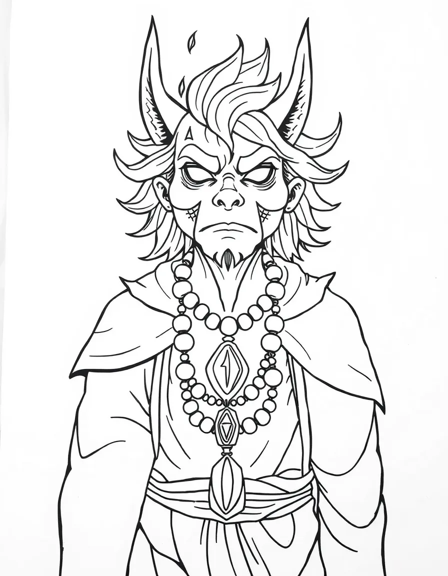 A rage tamer with calming amulets and steady presence