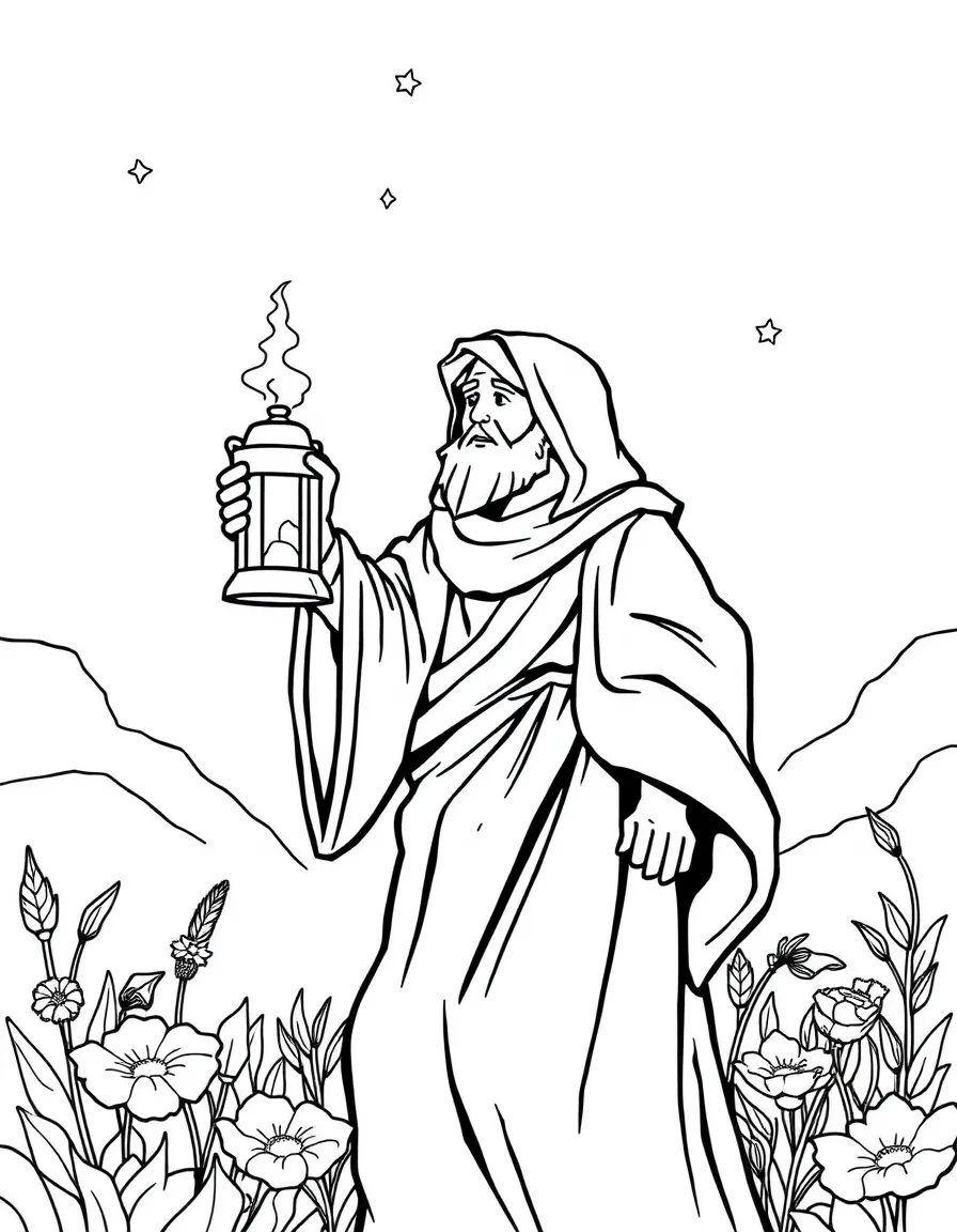 A hope bringer with light lantern in dark times