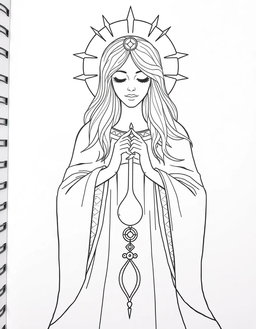 A spirit medium with channeling pendulum