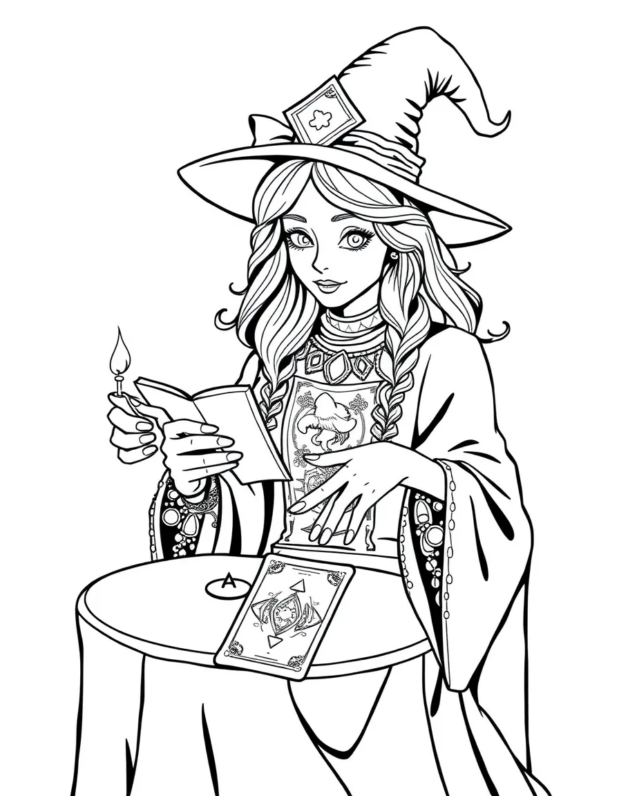 A fortune teller with enchanted card deck