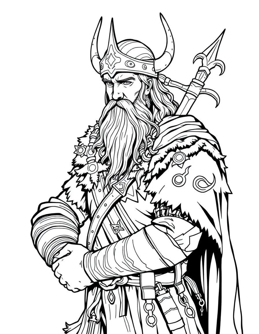 A Celtic-Viking warrior with mixed historical elements