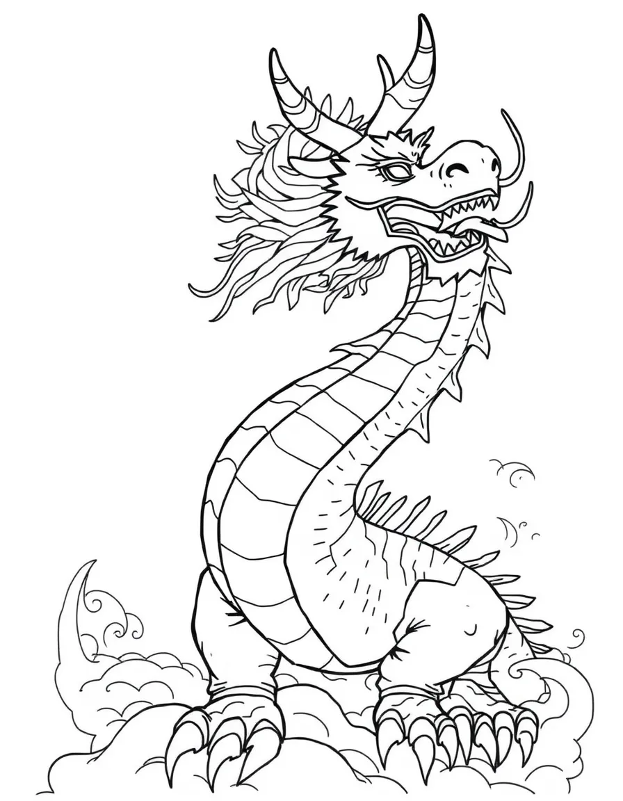 A Western-Eastern dragon hybrid with mixed features