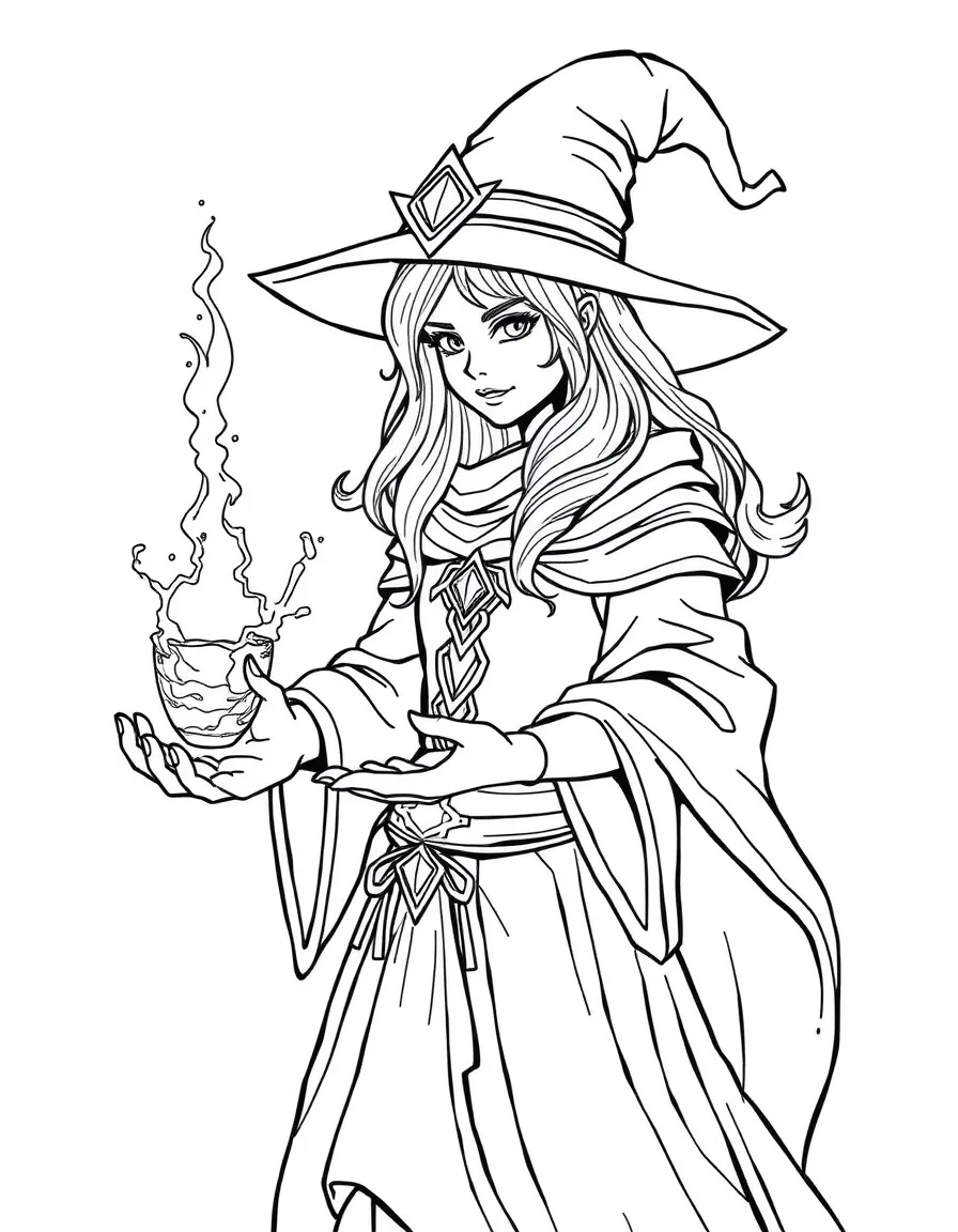 A sapphire mage with water-based spell focus