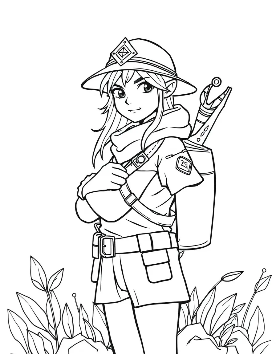 An emerald ranger with nature connection and bow
