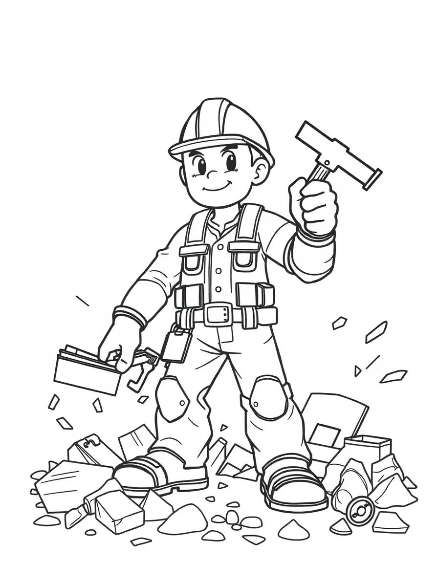 A creator-destroyer with construction and demolition tools