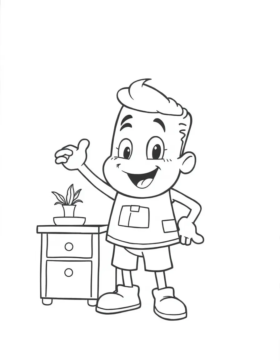 A furniture character with helpful capabilities