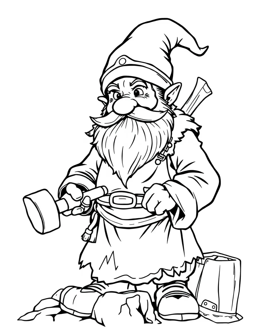A mountain dwarf smith with hammer and forge apron