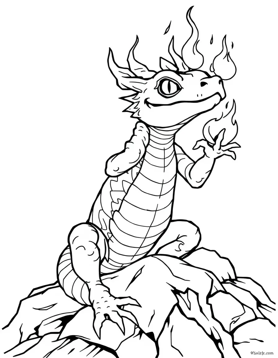 A volcanic salamander mage with flame control