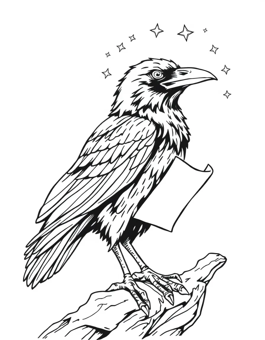 A raven messenger with letter and prophetic abilities