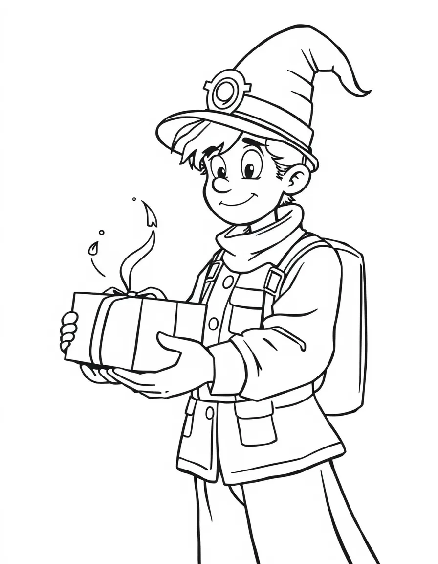 A potion postal worker delivering magical packages