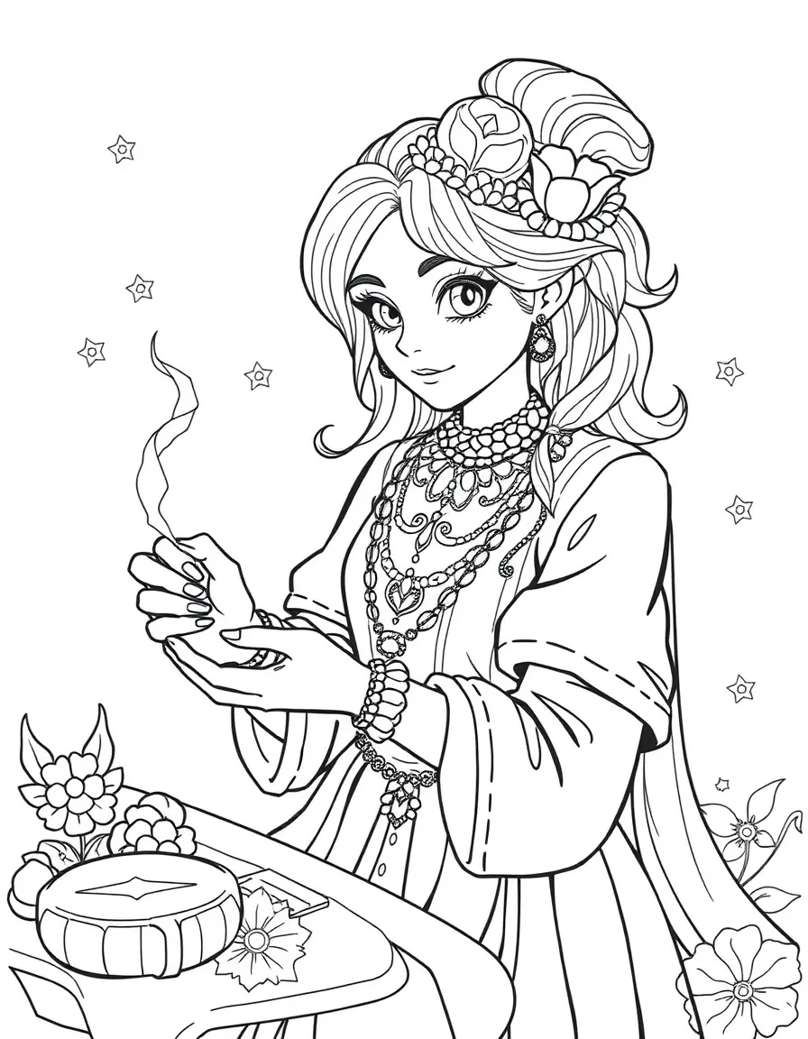 A charm-crafting jeweler with magical accessories