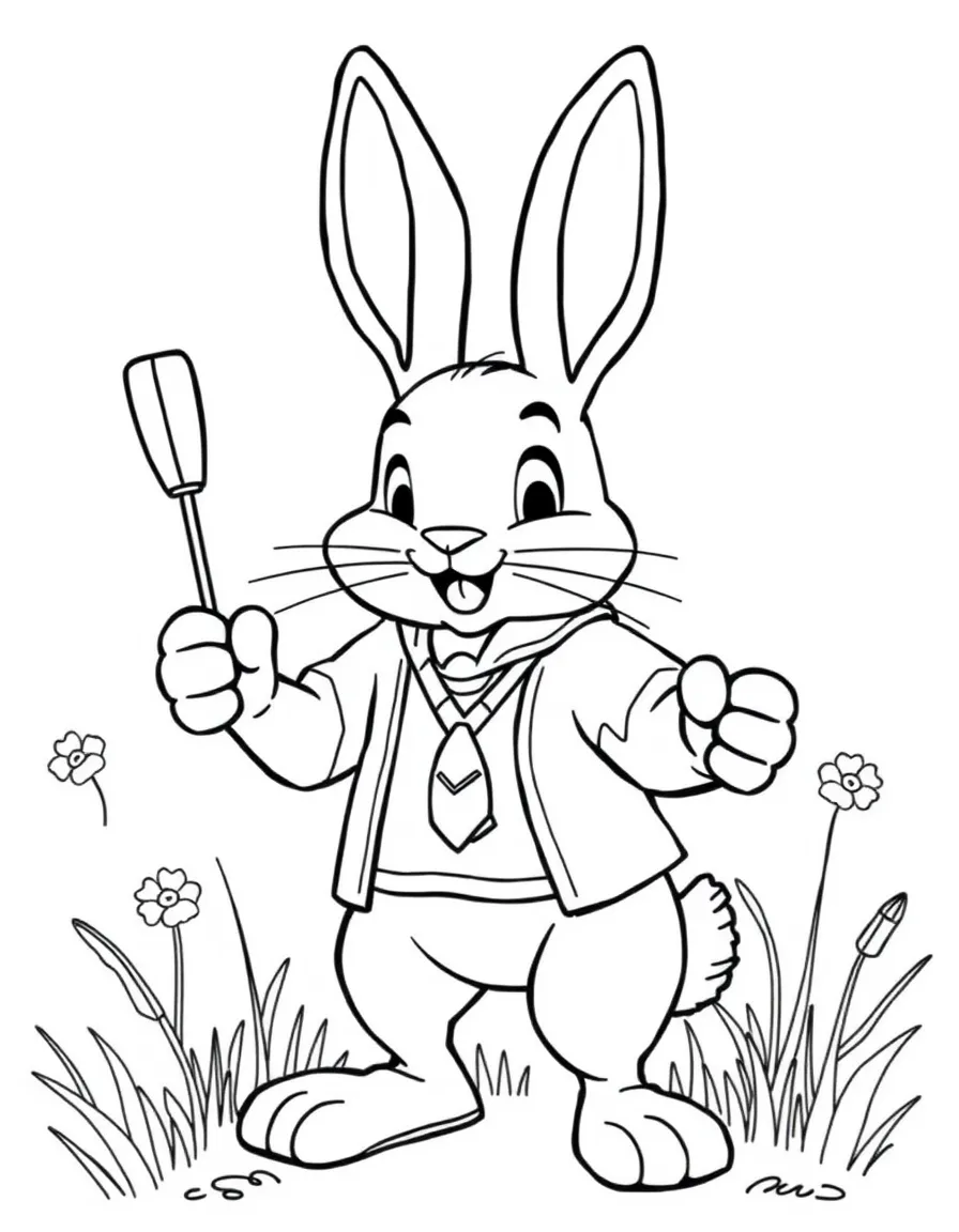 A bunny coach training for the spring Olympics