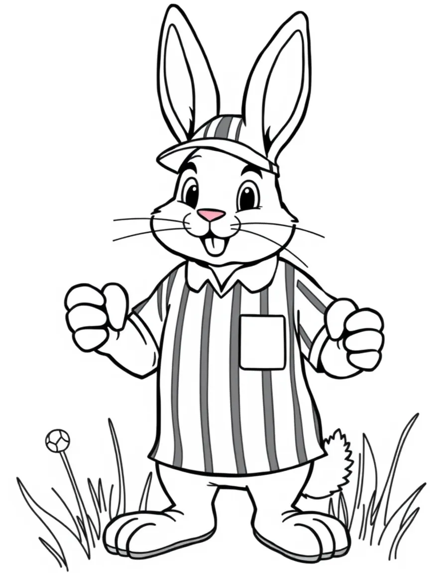 A bunny referee for a spring sports competition