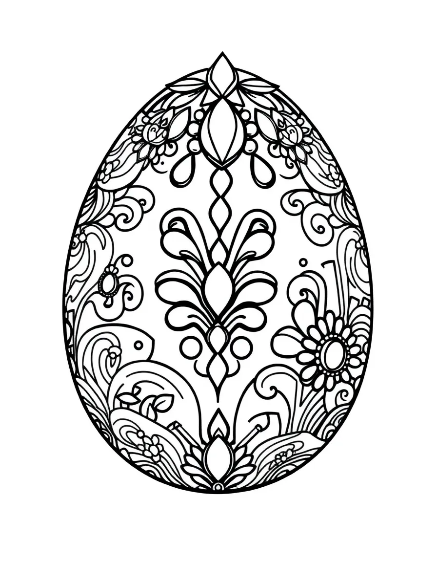 An Easter egg with paisley patterns and jeweled embellishments