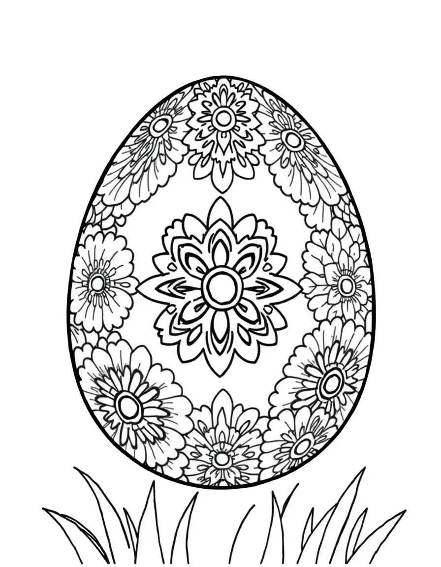 An Easter egg decorated with lace patterns and doilies