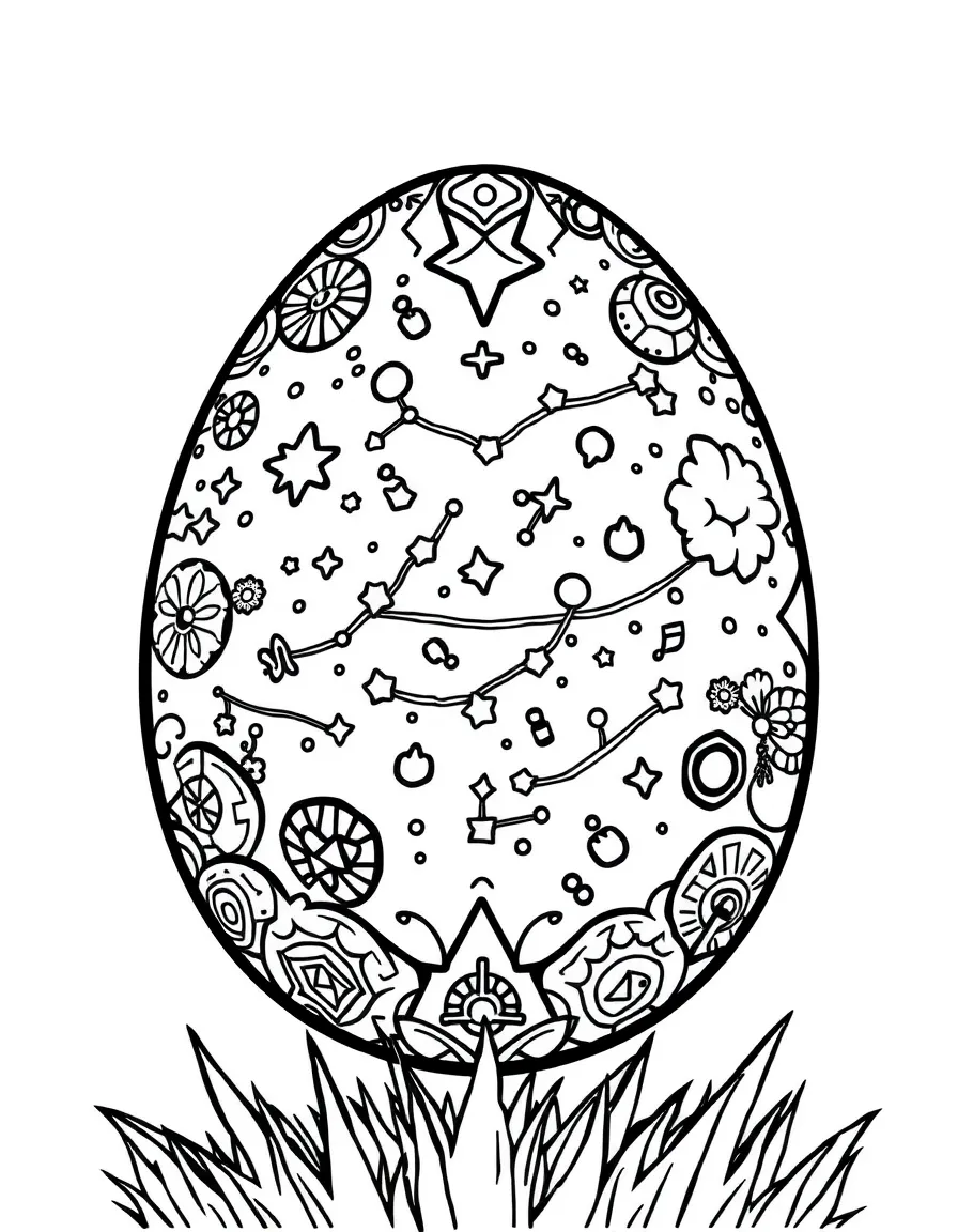 An Easter egg with constellations and zodiac signs