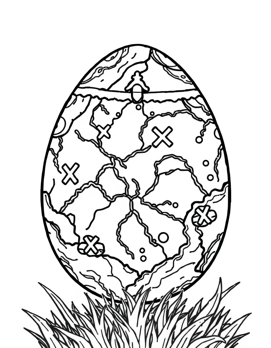 An Easter egg with a mystery map with clues and X marks