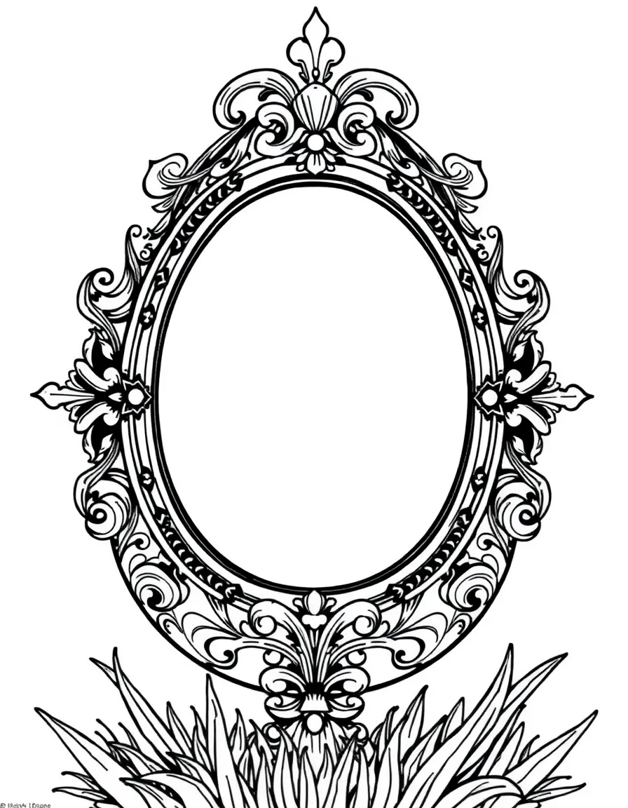 An Easter egg with old-fashioned ornate picture frames
