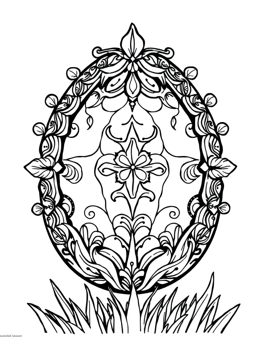 An Easter egg with illuminated manuscript-style borders