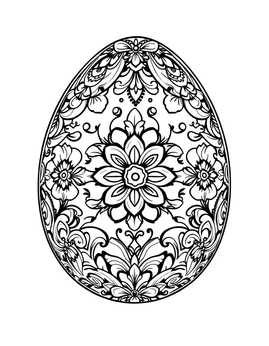 An Easter egg with lacy Victorian patterns and cameos