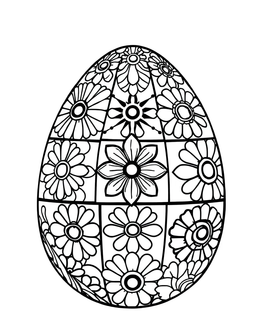 An Easter egg with quilt block patterns from different traditions