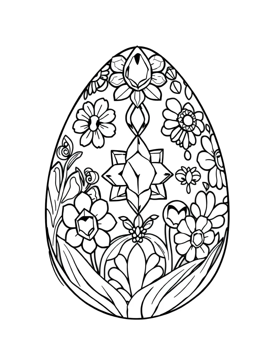 An Easter egg with jewelry designs featuring spring gemstones